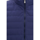 Blue Polyester Sleveless Jacket