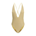 Gold Other Fibres One-Piece Swimsuit