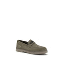 Beige Calf Leather Bos Taurus Slip-On Loafers