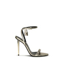 Gold Goatskin Stiletto Heel Sandals