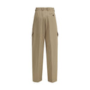 Beige Cotton Cargo Pants