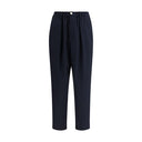 Blue Merino Wool Casual Pants