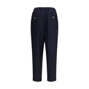 Blue Merino Wool Casual Pants