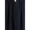 Blue Merino Wool Casual Pants