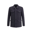 Blue Fleece Wool Coat