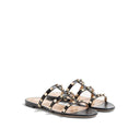 Black Calfskin Flat Sandals