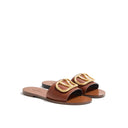 Brown Calfskin Flat Sandals