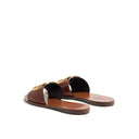 Brown Calfskin Flat Sandals