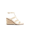 Bicolor Calfskin Wedge Sandals