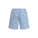 Light Blue Polyamide Bermuda Shorts