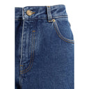 Blue Cotton Straight-Leg Jeans