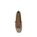 Brown Calf Leather Bos Taurus Ballet Flats