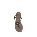 Brown Stainless Steel Flat Sandals