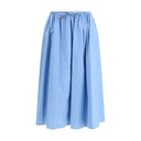 Light Blue Cotton Midi Skirt