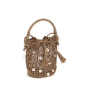 Brown Raffia Shoulder Bag