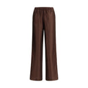 Brown Viscose Casual Pants