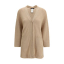 Beige Fleece Wool Cardigan