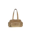 Beige Cotton Shoulder Bag
