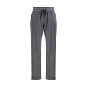 Gray Cotton Casual Pants