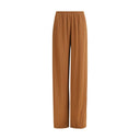 Beige Viscose Casual Pants