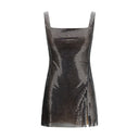 Silver Polyester Cocktail Dress