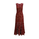 Bordeaux Polyester Cocktail Dress