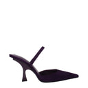 Purple Leather Stiletto Heel Sandals