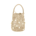 Beige Raffia Backet Bag