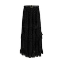 Black Viscose Long Skirt