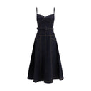 Blue Cotton Casual Dress