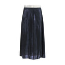 Blue Acetate Midi Skirt