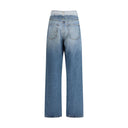 Light Blue Cotton Straight-Leg Jeans