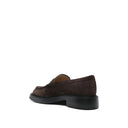 Brown Calfskin Slip-On Loafers