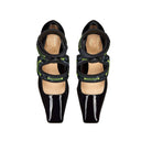 Black Calfskin Platform Pumps