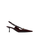 Burgundy Calfskin Mid Heel Pumps