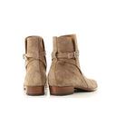 Beige Calfskin Ankle Boots