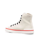 Beige Canvas High Top Sneakers