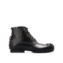 Black Calfskin Lace-Up Boots