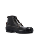 Black Calfskin Lace-Up Boots