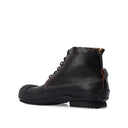 Black Calfskin Lace-Up Boots