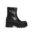 Black Calfskin Lace-Up Boots