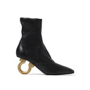 Black Lamb Leather High Heel Boots