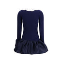 Blue Viscose Cocktail Dress