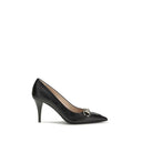 Black Calf Leather Bos Taurus Mid Heel Pumps