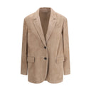 Beige Calf Leather Bos Taurus Coat