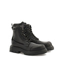 Black Calfskin Lace-Up Boots
