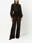 Dolce & Gabbana lace-trim long-sleeve jumpsuit