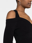 Короткое вязаное платье с V-образным вырезом Alexander McQueen