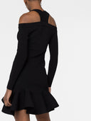 Vestido corto de punto con escote en V Alexander McQueen