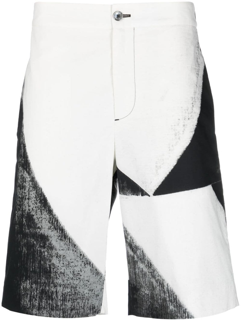 Alexander McQueen abstract-print cotton bermuda shorts